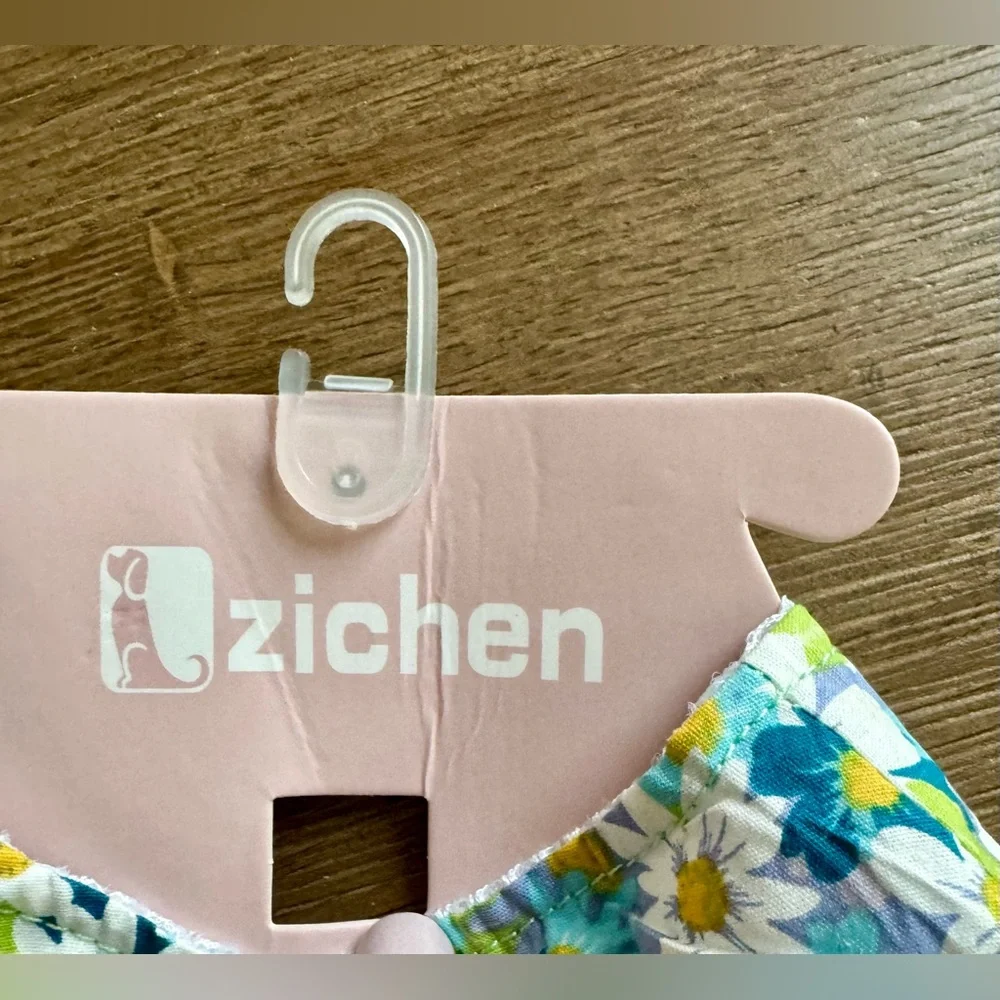NWT Zichen Dress for Pet White Blue Purple Green with Leash